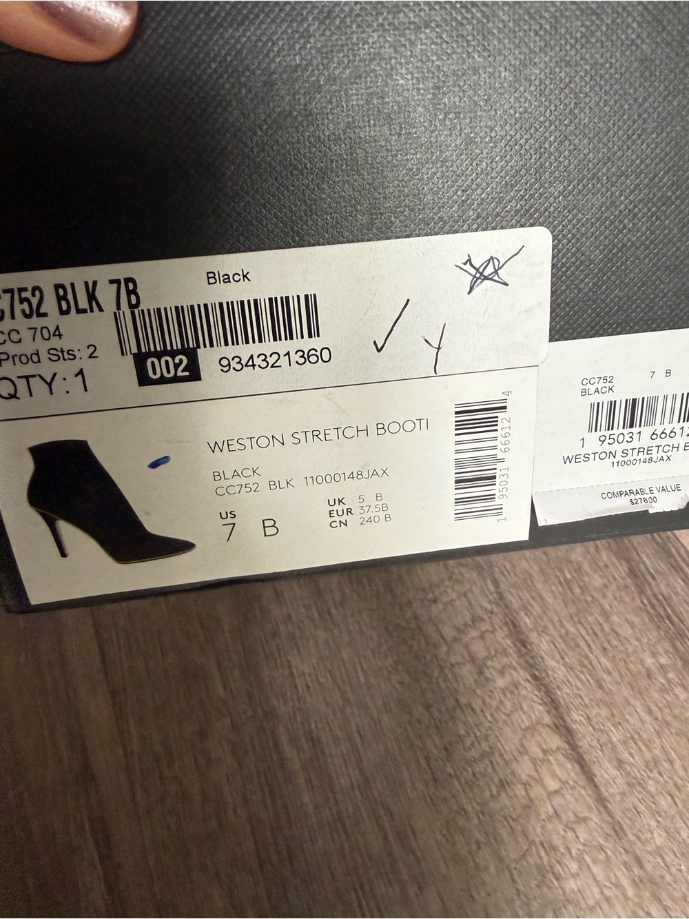 Coach Weston Stretch Booties Black Suede Stud Trim Pointed Toe Heel Size 7 NIB - Picture 8 of 8